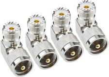 UHF Male PL-259 To Female SO-239 Shape Right Angle 90 Degree RF Coax Coaxial Of