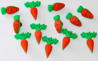 Carrot Crop / Easter Bunny Carrot Shaped Shank Buttons / Dress It Up Easter