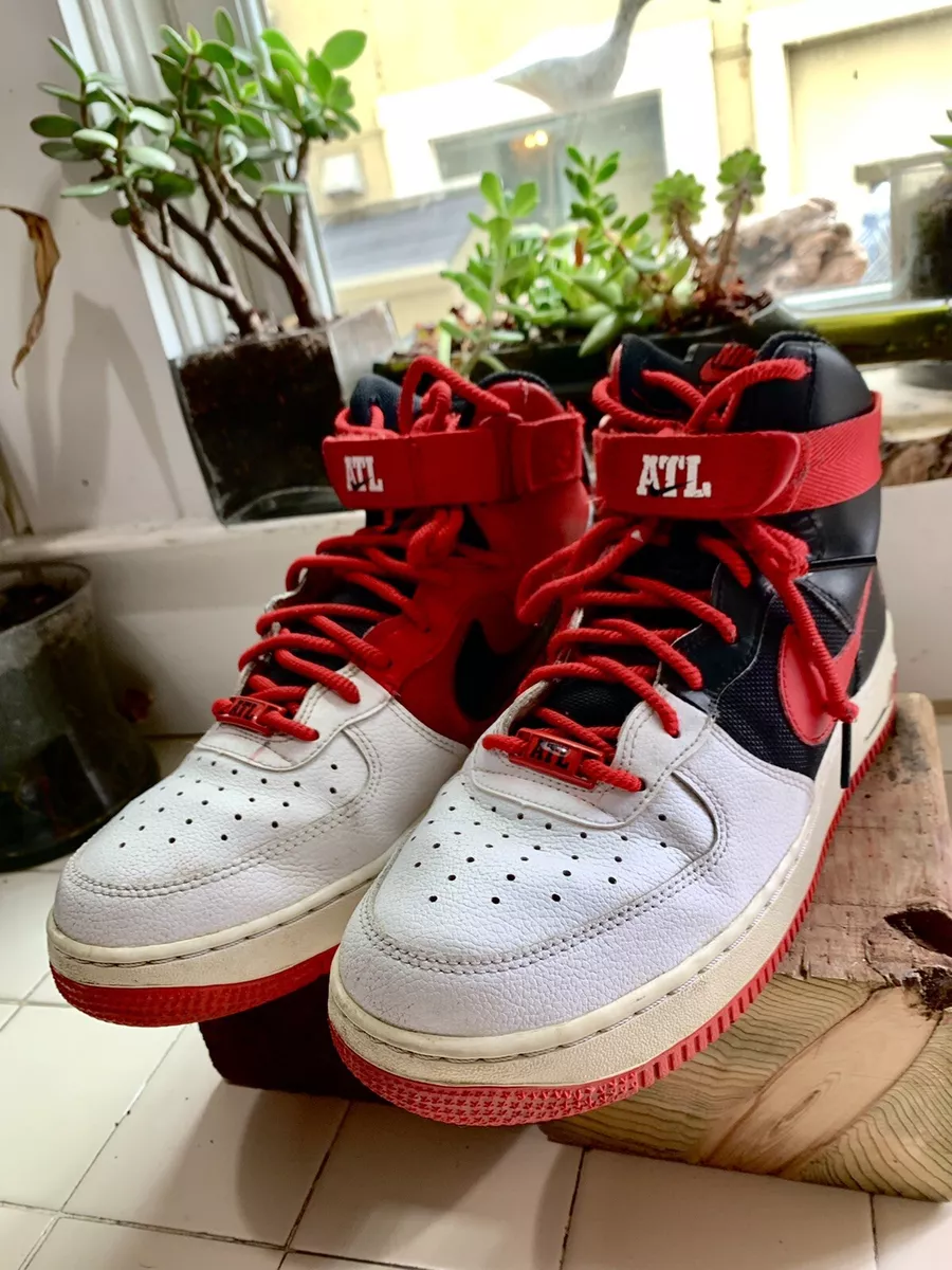 Nike Air Force 1 High LV8 Atlanta ATL White Red Black.BV7459-100 Men's  8.5 Shoes