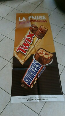 RIESENPLAKAT WERBUNG-Sammler-SNICKERS-TWIX-2019-ideale Schlafzimmer-DEKO!