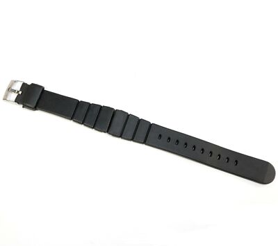 FLEXON SPORTSTRAP BLACK RUBBER WATCH BAND NOS 19mm - BV358