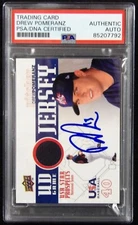 Drew Pomeranz Signed 2009 UD USA Baseball Game Jersey Relic Card #GJU-36 PSA Aut
