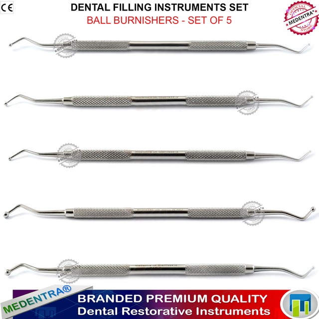 5PCS Amalgam Dental Filling Ball Burnishers Restorative Composite