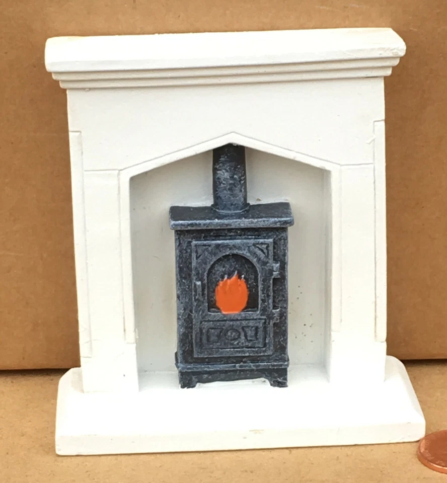 Dolls House Miniature White Resin Fire Place 1:12 Scale Accessory DF705 tumdee - Image 2 of 4