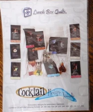 Cocktail Recipe Towels Machine Embroidery Design CD by Lunch Box Quilts