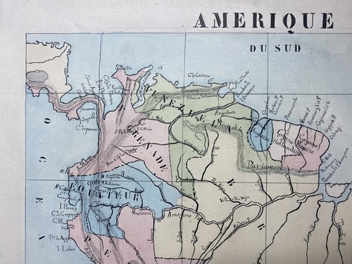 Original Antique Drawing 19th Century - Study, Map Geography South America, 1886 - 第 6/10 張圖片