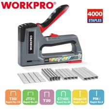 WORKPRO 6-in-1  Staple Gun Manual Brad Nailer w/4000 Counts Staples Stapler Nail