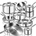 17Piece Stainless Steel Cookware Set  Induction Compatible, Oven Safe, PFOA
