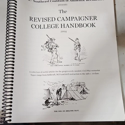 The Revised Campaigner College Handbook 2014 Civil War Reenactment Militaria