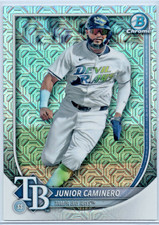 Junior Caminero Lot (3) Bowman Chrome Mojo + Topps Heritage Raw Power RC Rays
