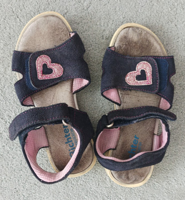 Richter Leder-Sandalen Dunkelblau Gr.30 mit Klettverschluss Mädchen Sommerschuhe