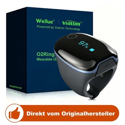 Wellue O2 Ring Sauerstoffmessgerät Pulsoximeter Schlafmonitor CE-zertifiziert，DE