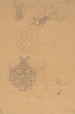 E. LEE (19.Jhd), Studie gotischer Ornamente, um 1860, Bleistift Romantik