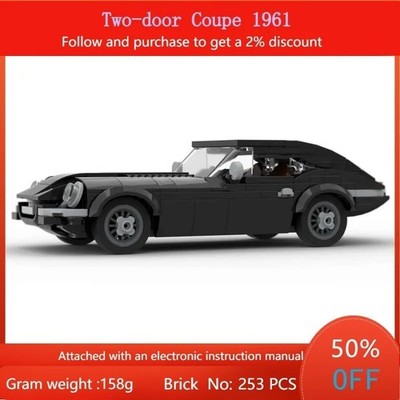 253 Teile MOC E-Type Coupe 1961 Auto Bausteine Modellbausatz Oldtimer Spielzeug Geschenk