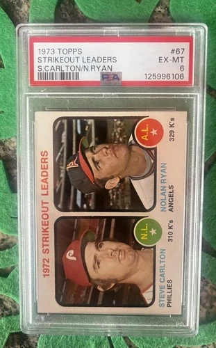 1973 Topps #67 Nolan Ryan - Steve Carlton Strikeout Leaders PSA 6