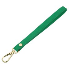 Leather Wristlet Strap for Purse, Clutch, Wallet Green Leather, Gold Clasp 