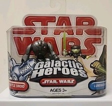 Hasbro Star Wars Galactic Heroes Super Battle Droid and Luminara Unduli 2008