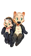 Knickerbocker Mr/ Mrs Jinx Black Cat Plush Toy Huckleberry Hound Rubber