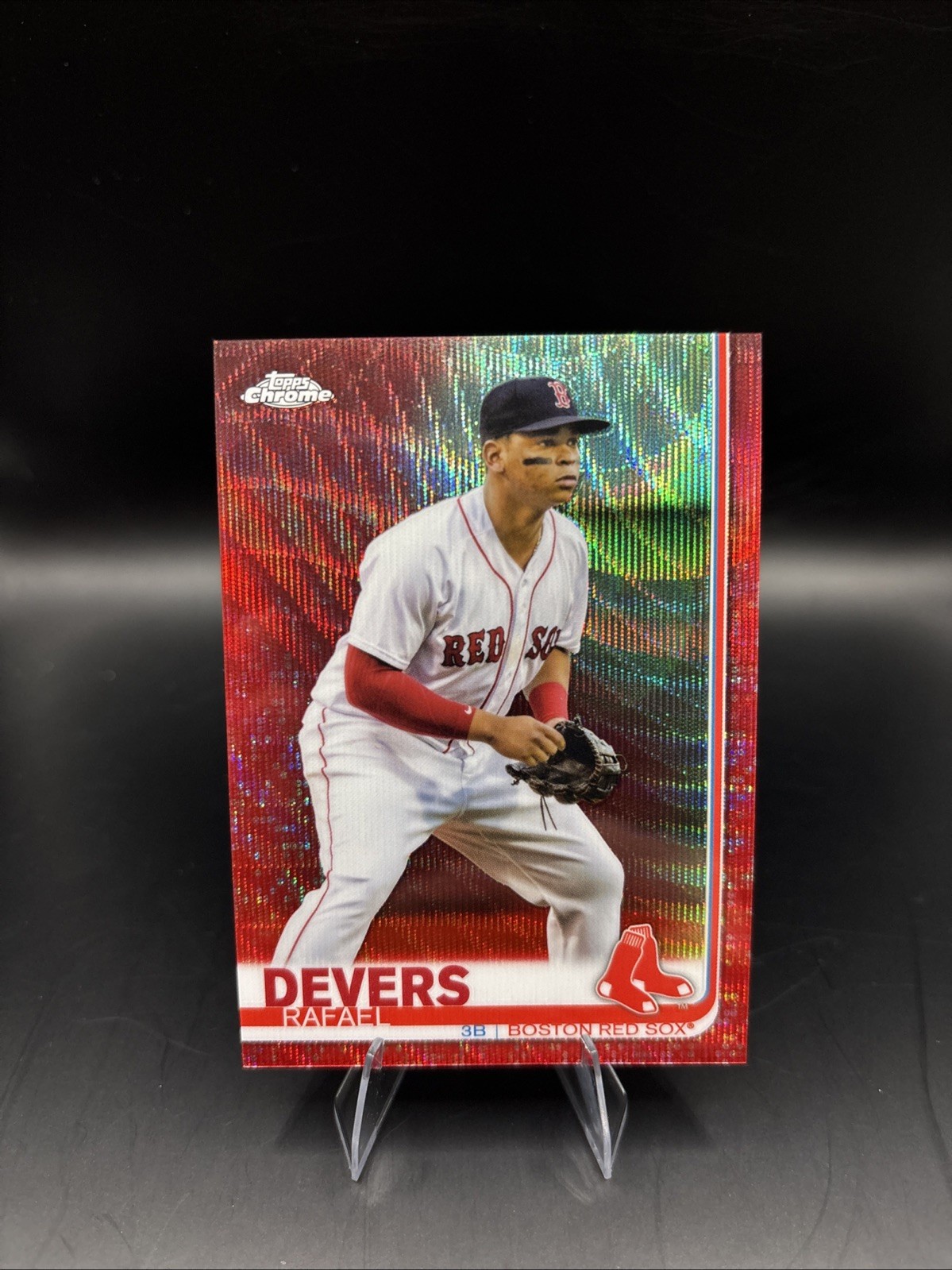 2019 Topps Chrome Red Wave Refractor /5 Rafael Devers #184
