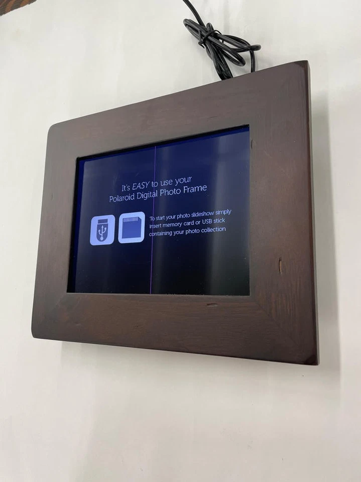 Polaroid - 8in Digital Photo Frame with Distressed Wood Frame- Read-Working - Image 2 of 4