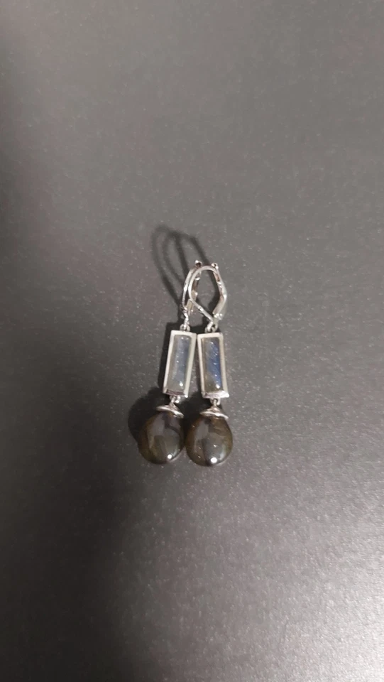 Schöne Ohrringe aus 925 Silber mit Labrodorit Sogni D'oro aus Nachlass  - Bild 4 von 4