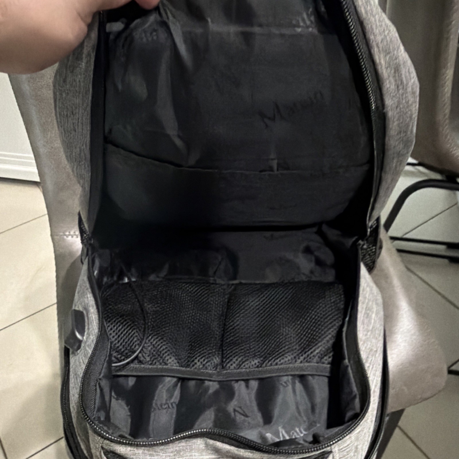 Matin Gray Backpack with Multiple Compartments, P… - image 4