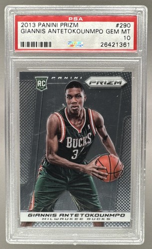 26421361 Giannis Antetokounmpo 2013 Panini Prizm #290 Rookie RC PSA 10