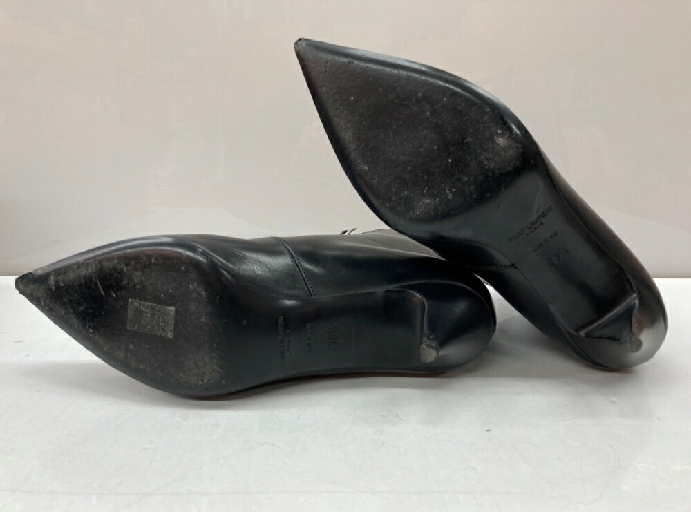 Saint Laurent Short Boots Shoes EU 36.5 US 6.5 Leather Black Authentic thumbnail 16