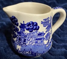 VINTAGE SWINNERTONS OLD WILLOW BLUE AND WHITE SMALLCREAM JUG
