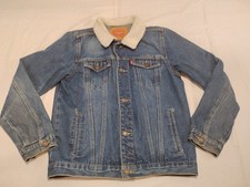 Levis Blue Denim Sherpa Collar Jacket Boy's Large Red Tab Children  s Coat
