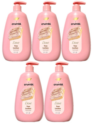 Dove Crumbl Limited Edtion Liquid Hand Soap Tres Leches, 12oz -Pack of 5 bottles