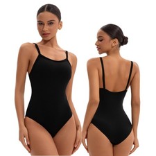 Nude Black Seamless Ballet Dance Gymnastic Leotard for Women Girls Bodysuit ...