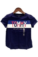 Tommy Hilfiger Kid's Girl Adaptive Sleeve Graphic T Shirt Evening Blue
