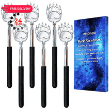 ZMOIVOK 6 Pcs Back Scratcher Extendable,Metal Bear Claws Scratchers Black