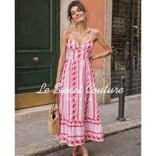 ZARA WOMAN NWT SS26 PINK EMBROIDERED EYELET MIDI DRESS ALL SIZES 2715/977/620