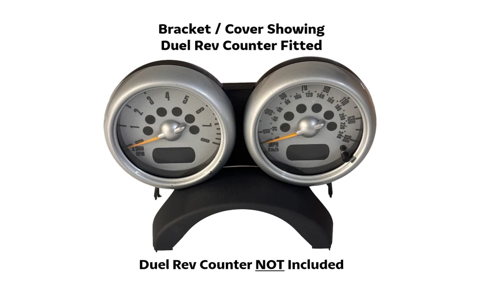 MINI Cooper One S Silver Dual Twin Rev Counter Speedo Mount Cover R50 R52 R53 - Image 4 of 4