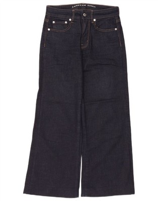 American Eagle Damen Super Strech Wide Leg Jeans UK 6 XS W28 L28 Navy Blau BR14