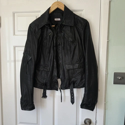Max& Co Max Mara Leather Jacket 14 Small Excellent New Con Used Once