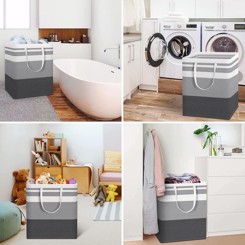 HomeHacks 1-Pack Large Laundry Basket,Waterproof, 100L, Gradient Grey - Picture 6 of 6