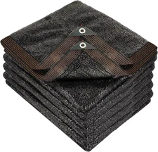 Winemana 70% Black Shade Cloth, 20 X 20 FT Durable Mesh Tarp with Grommets, Resi