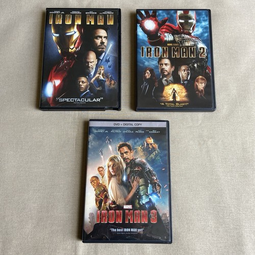Iron Man (1-3 Movie Trilogy) (DVD 3-Disc 3-Film Set) MCU Marvel Robert Downey Jr