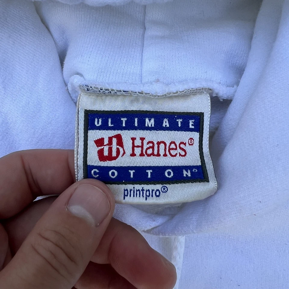 VTG Hanes Ultimate Blank Hoodie Men Medium White Boxy Blank Skater Essential Y2K - Image 2 of 4
