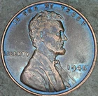 1945 American Cent Circulated Blue Toned Philadelphia Mint Lincoln Wheat Penny