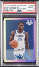 2022 BOWMAN CHROME UNIVERSITY 2009 BOWMAN AUTO CHRIS LIVINGSTON 16/99 PSA 10