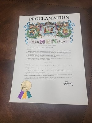 Vintage And Rare 1976 Krewe Of Rex PROCLAMATION poster Mardi Gras New Orleans
