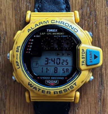 Vintage Rare Timex Wave Rider Yamaha Casio Digital CBX-1000 Chronograph Watch