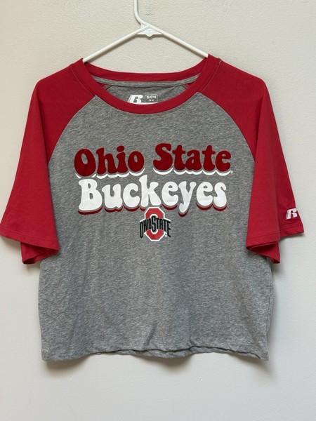 Vintage Russell Ohio State T Shirt Unisex Small 4-6 Groovy Football College Crop