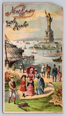 New Easy Lawn Mower Statue of Liberty Buhl Sons Hardware Iron Trade Card P883