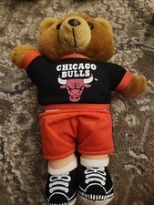 Chicago Bulls Vintage Teddy Bear Plush Doll - Play By Play NBA Merchandise 1990s