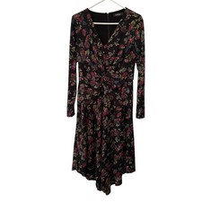 Ralph Lauren Black Label Size 8 Asymmetrical Hem Knotted Waist Floral
